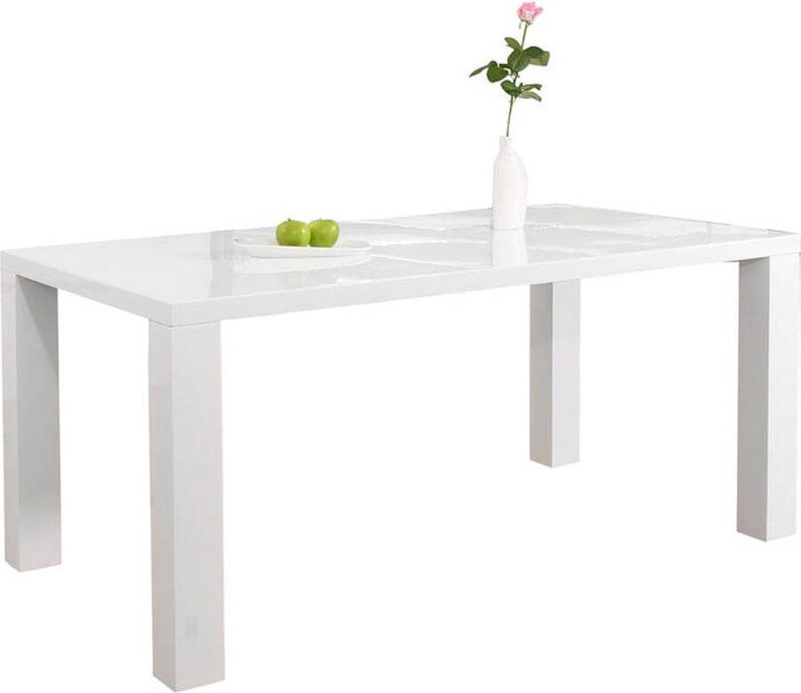 Eettafel Lisboa Wit MDF Rechthoek 180x90cm Hoogte 76 cm