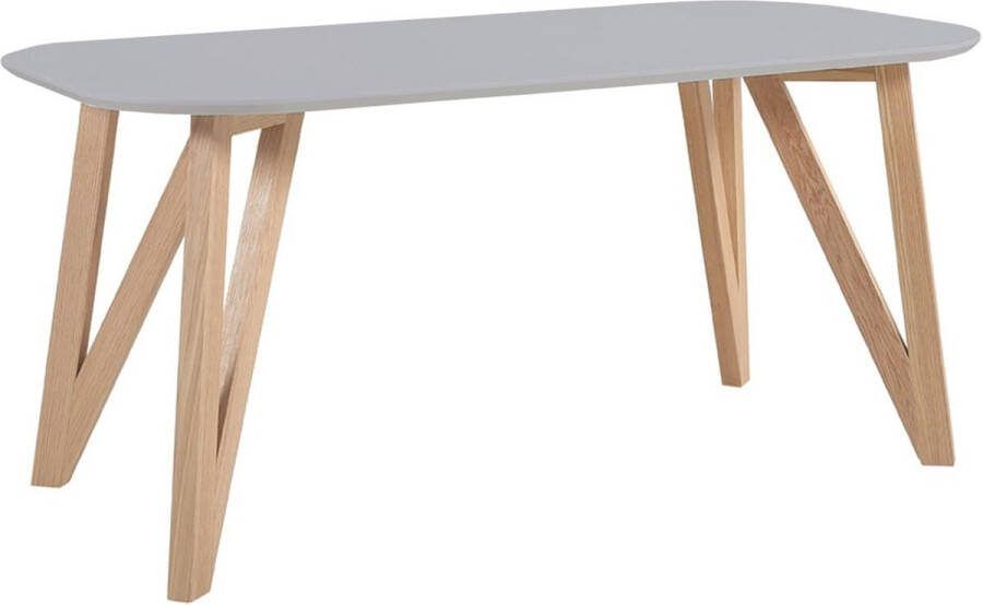 Eettafel Nikolaj Grijs MDF Rechthoek 200x90cm Hoogte 76 cm