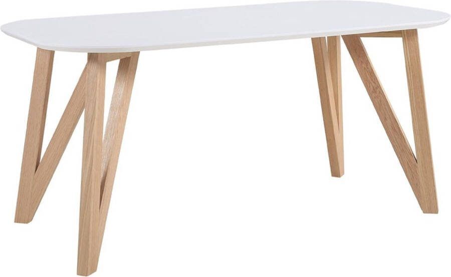Eettafel Nikolaj Wit MDF Rechthoek 200x90cm Hoogte 76 cm