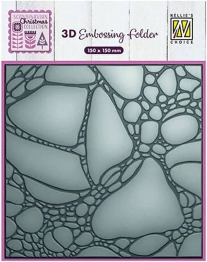 EF3D101 Nellie Snellen 3d embossingfolder scandinavian christmas collection paint bubble verf bubbels embossing folder 15 x 15 cm