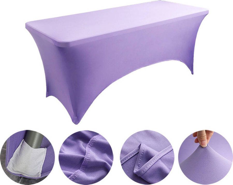 Effen kleur Spandex vierkante tafelkleden 2 stuks nauwsluitend wasbaar voorgekrompen stretch terrastafelhoezen voor evenementen bruiloften banketten en feesten