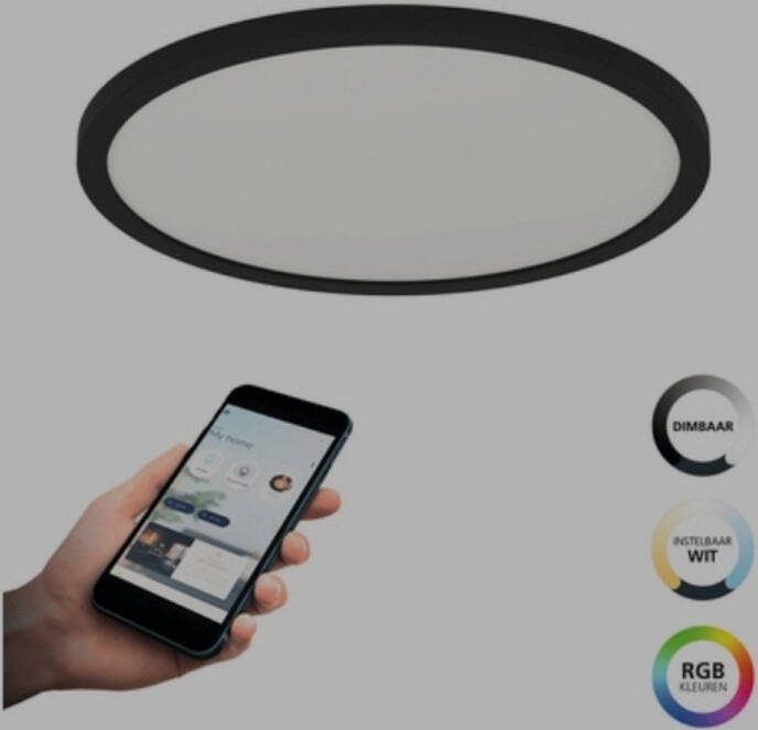 EGLO CROSSLINK.Z LED Paneel Rovito-Z Ø 29 5 cm RGB+CCT Zwart