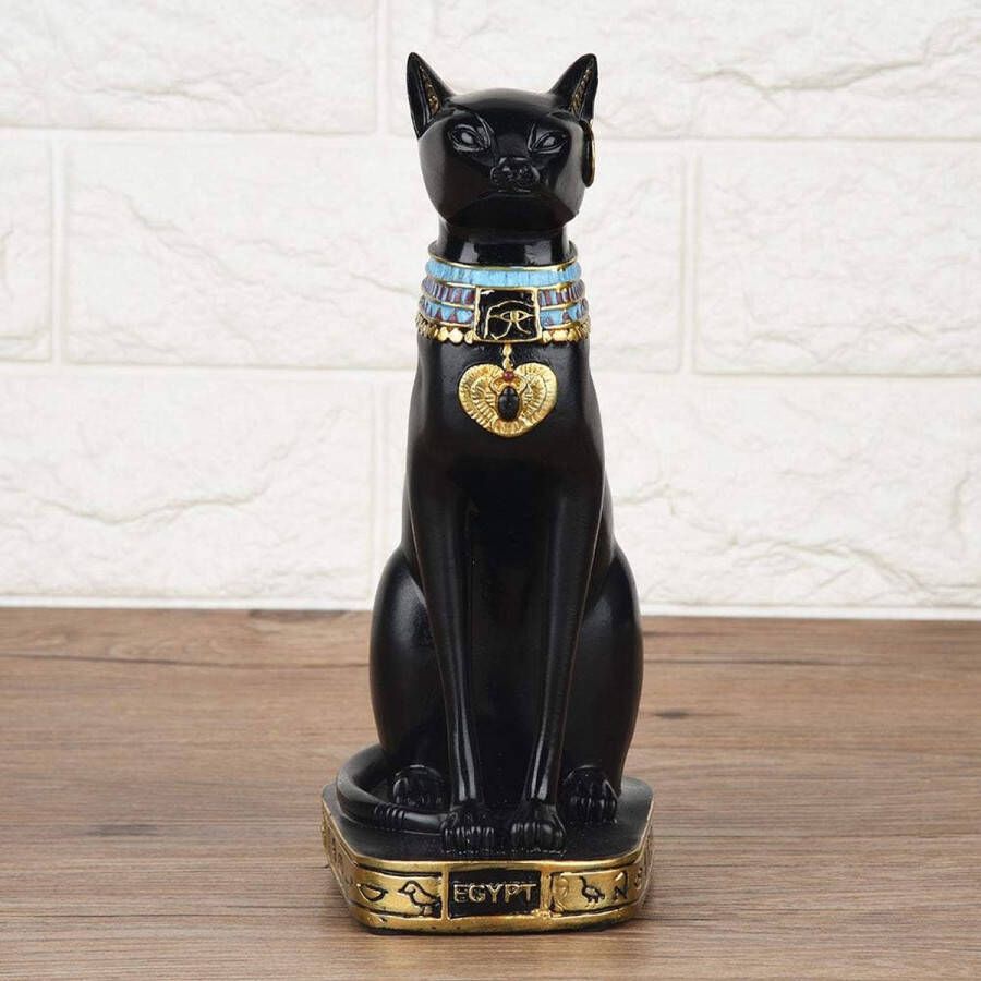 Egyptische kat harsbeeldje handgemaakte kattensculptuur decoratie Egypte decoratie zen kattenbeeldje decoratie kat tuin voor huis kamer tuin ornament prachtige decoratie