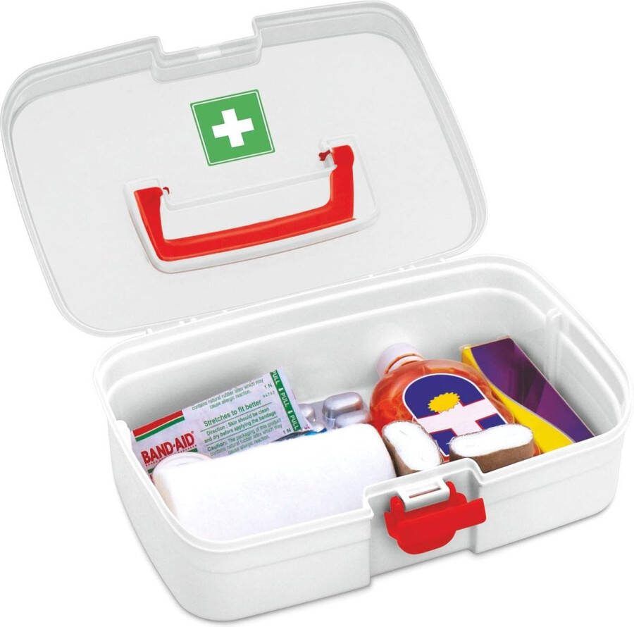 EHBO-doos met draagbaar handvat noodkit voor het gezin afneembaar dienblad enkele opslag multifunctionele medische noodgevallen transparante compacte doos met handvat voor thuis