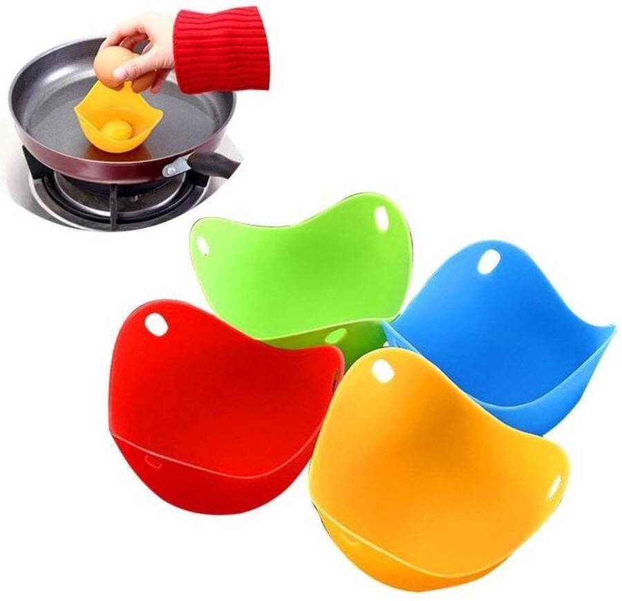 Merkloos Sans marque Ei pocheerder 2 stuks gemixt Gepocheerd ei maker Gepocheerde eier maker Gepocheerd ei Egg benedict Eierkoker Ei pocheerder Eieren pocheerder Eieren pocheren Keuken accesoire Set van 2 stuks