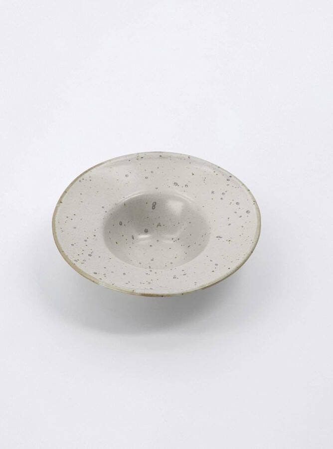 Eierdopje pion grijs en wit steengoed servies twee kleuren