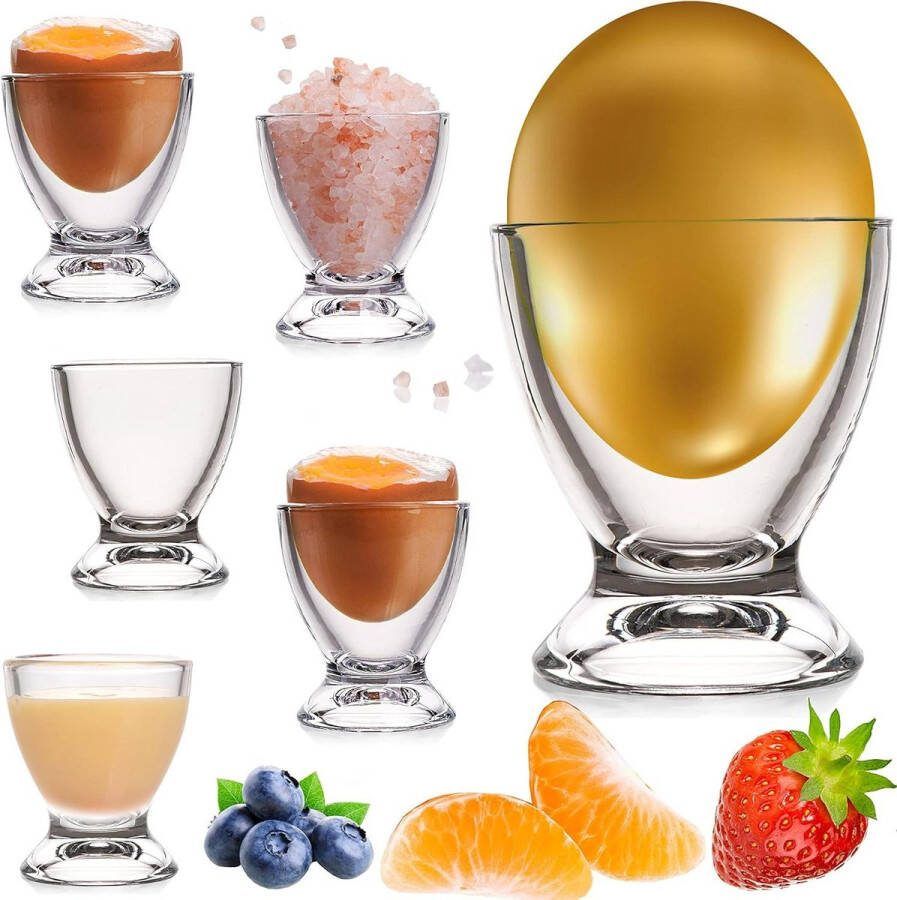 Eierdopje Set Glas 6 Stuks Eierstandaard Eierhouder Ontbijt Brunch Voor PLATINUXSmartyHeaderCode
