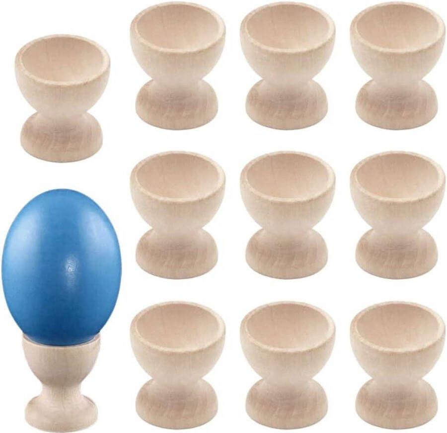 Eierdopjes om te beschilderen 10 stuks van hout eierhouder set decoreren