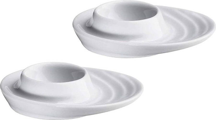 Eierdopjes porselein ovaal set van 2 eenvoudig schoon te maken