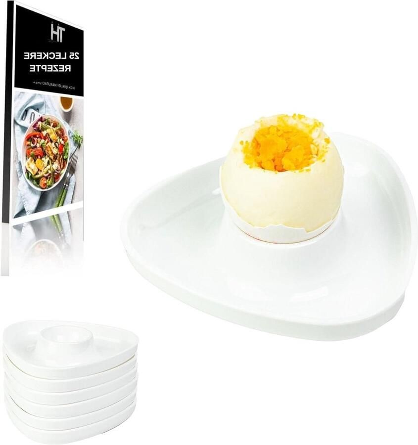 Eierdopjes Set van 6 Driehoekig Premium Eidoorn Wit