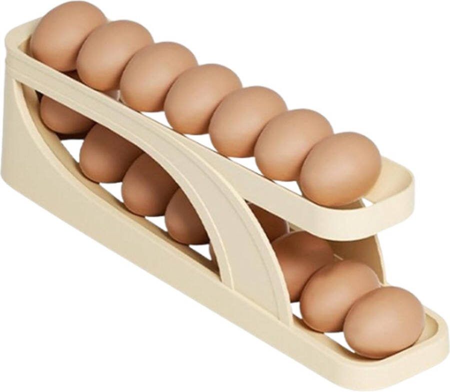 Eierhouder 2 verdiepingen Creme Kunststof 34 x 8 cm 2 story eggholder