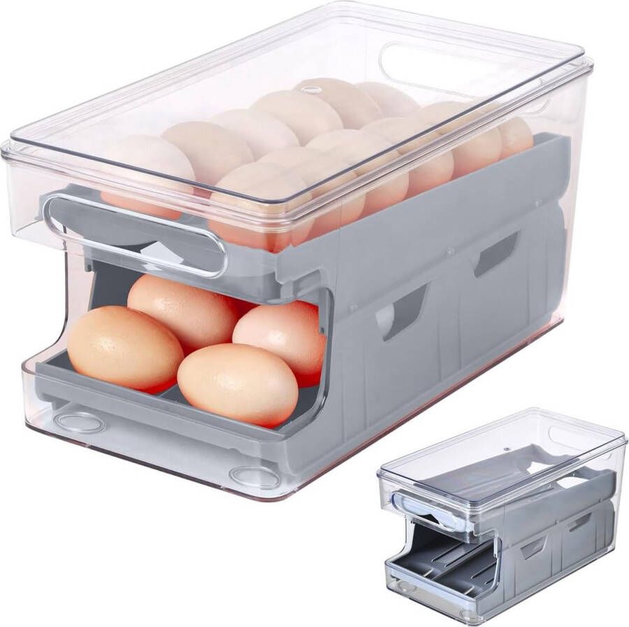 Eierhouder voor de koelkast automatische rollende eierdispenser voor het opbergen in de koelkast rolldown-eierorganizer eierhouder voor de keuken