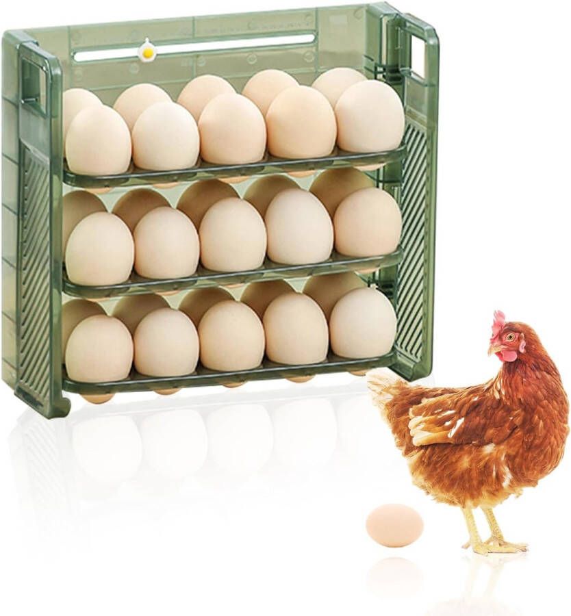 Eierhouder voor koelkast 3 lagen flip-eierhouder opbergdoos 30 eieren kunststof eierhouder voor koelkastopslag