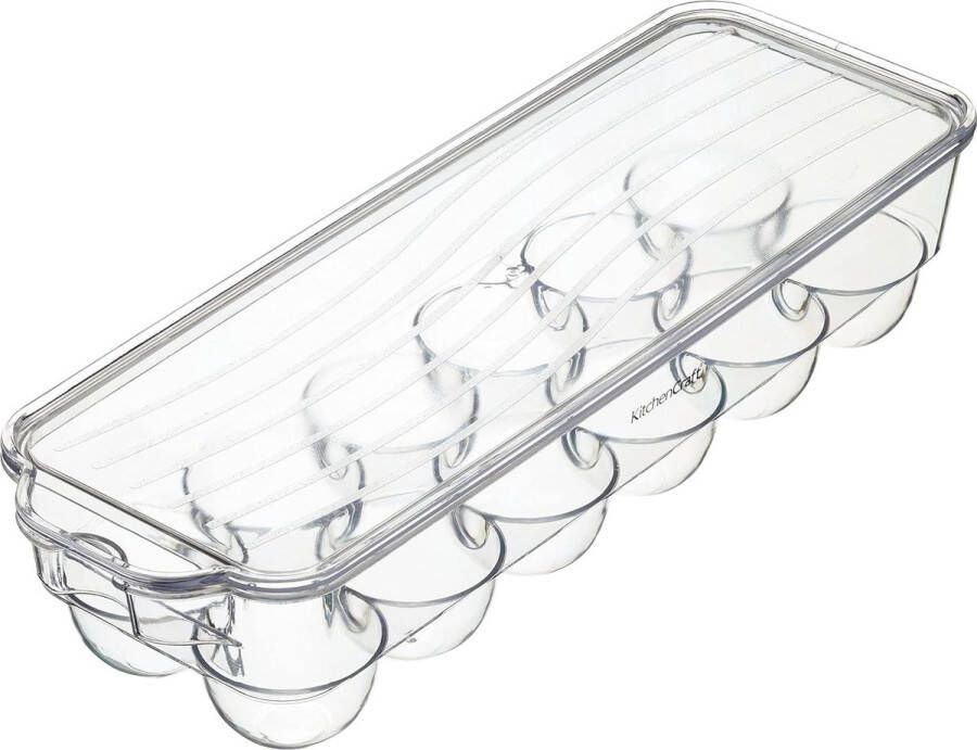 Eierhouder voor Koelkast met Deksel 11.5 x 32.5 x 7.5 centimeter (13 x 4.5) Doorzichtig Plastic