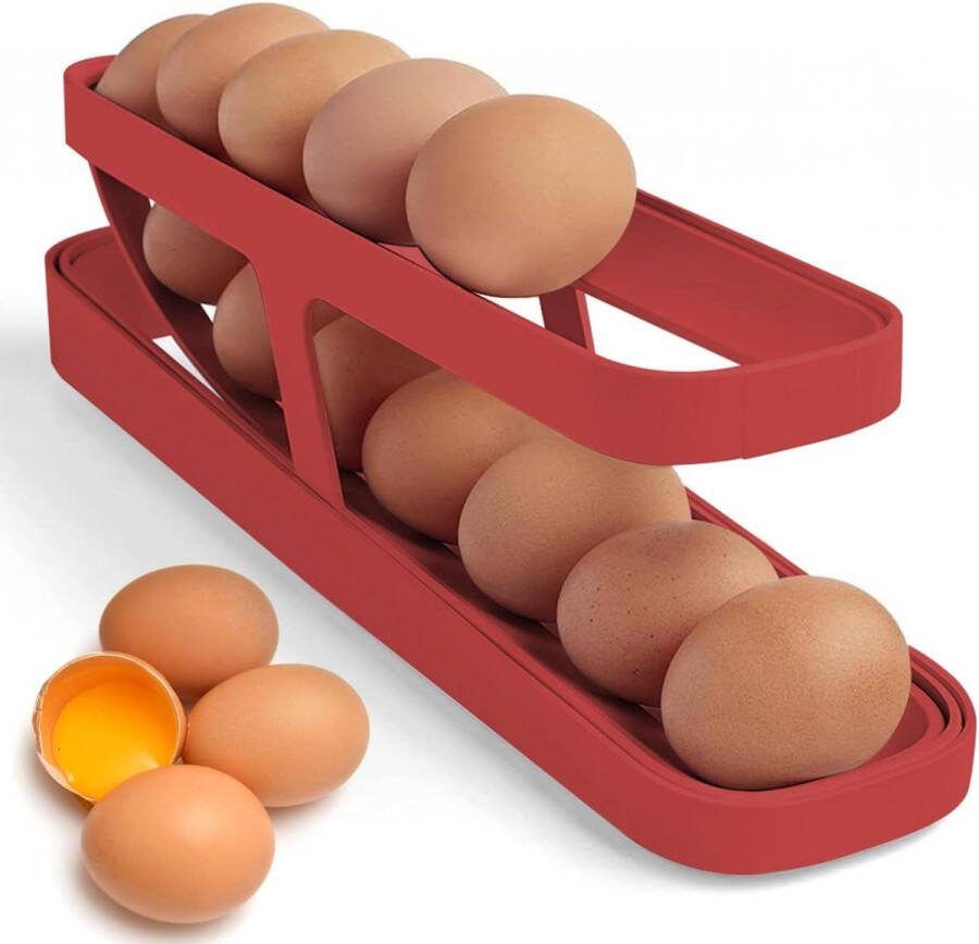Eierhouder voor Koelkast TAIZER Eierdispenser Rollend Egg Holder Eierorganizer