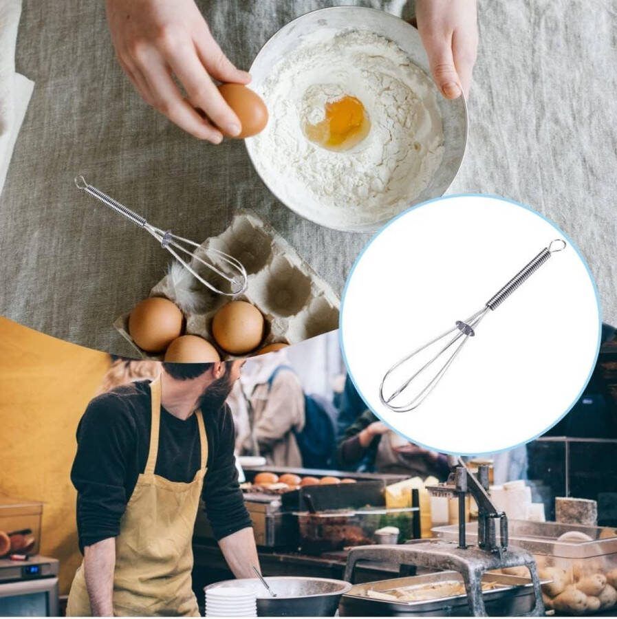 Eierklopper Keuken Draad Garde Eierklopper Rvs Ballon Garde Hand Push Keuken Garde voor Blending Kloppen Opschuimen Roeren