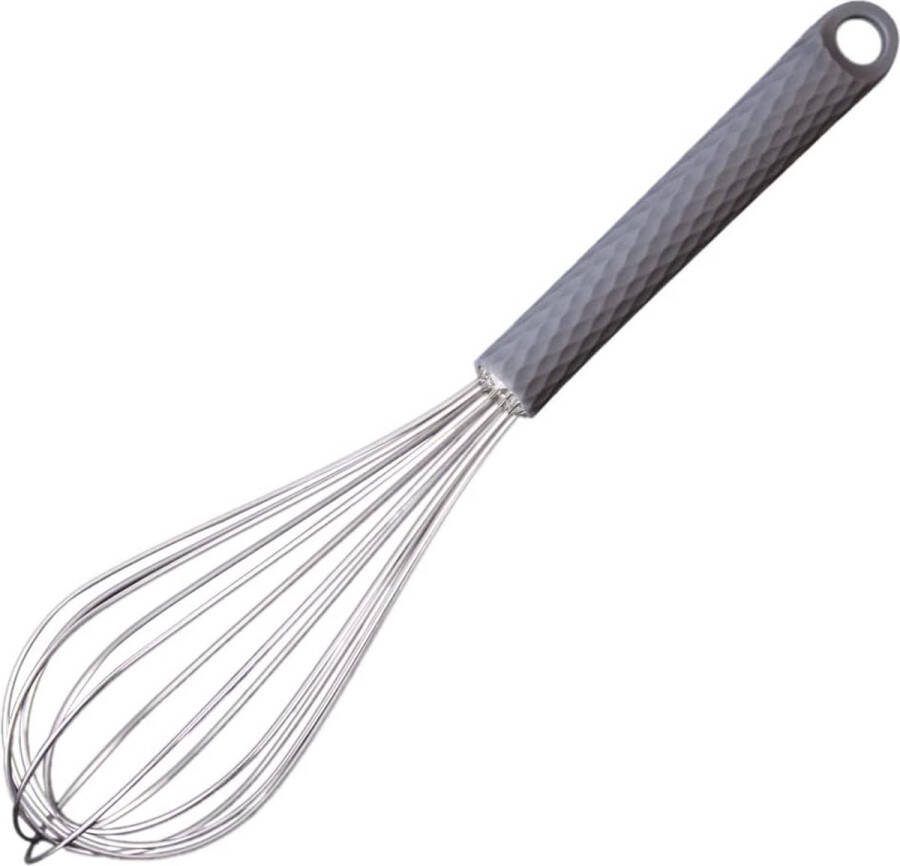 Eierklopper Roestvrij staal garde ei klopper antislip siliconen handvat comfortabele grip (grijs)