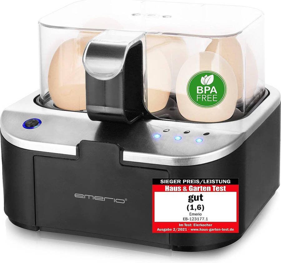 Eierkoker Talking egg cooker WINNER Price Performance NOVELTY kookt alle drie kookniveaus [zacht|middel|hard] in ÉÉN kookproces met perfecte resultaten Spraakuitvoer in DE BPA-vrij EB-123177.1
