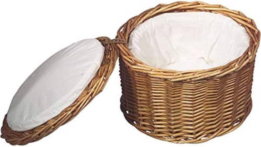 Eiermand lichtbeige eimand eierhouder stabiele volle wilg voor ca. 20 eieren houdt de inhoud door de stoffen voering lang warm diameter Ø 25 cm hoogte 17 5 cm