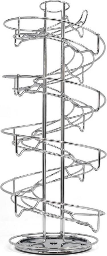 Eieropslag voor 36+ eieren antislip eierrek spiraalvormige eierhouder multifunctionele eierdoos koffiecapsules verchroomd metaal egg tray
