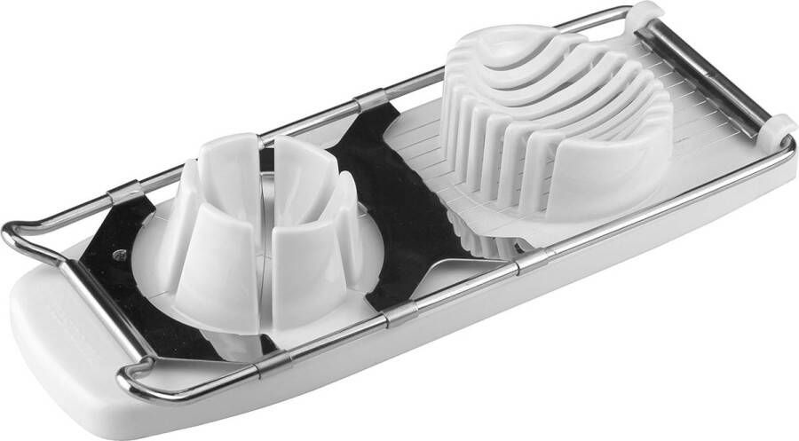 Eiersnijder kunststof wit zilver 27 x 11 6 x 4 5 cm