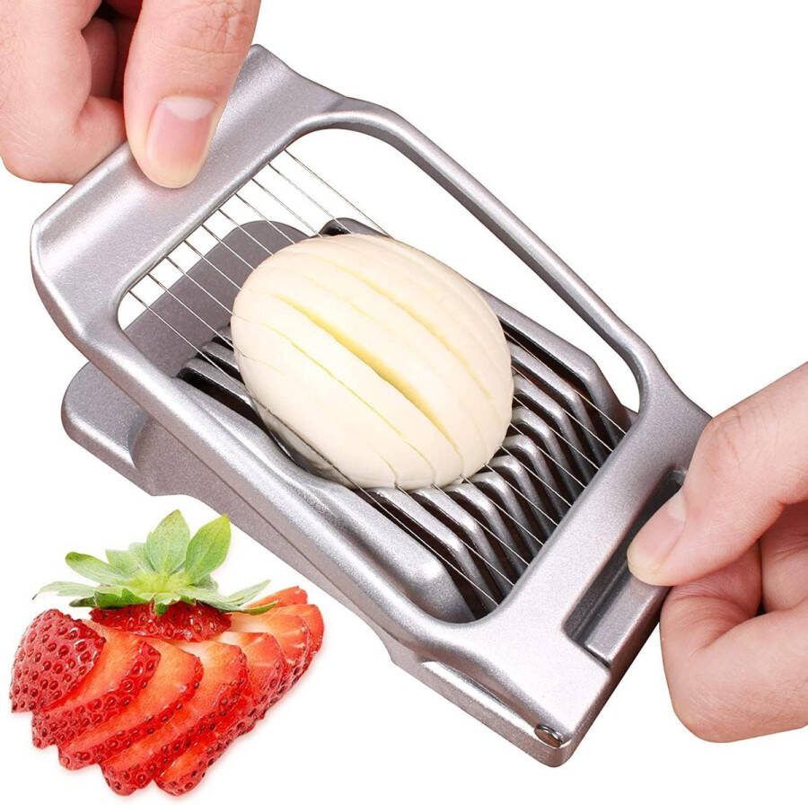 Eiersnijder roestvrij staal eierverdeler snijdraden eierschudder aardappelsnijder eierharp aardbeiensnijder eierstok mozzarellasnijder eiersnijgereedschap vaatwasmachinebestendig