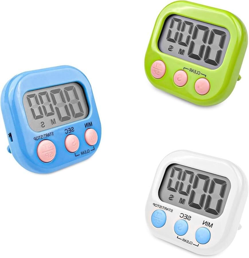 Eierwekker digitaal keukentimer magnetisch inclusief standaard groot LCD-display koken bakken sport kookwekker digitaal