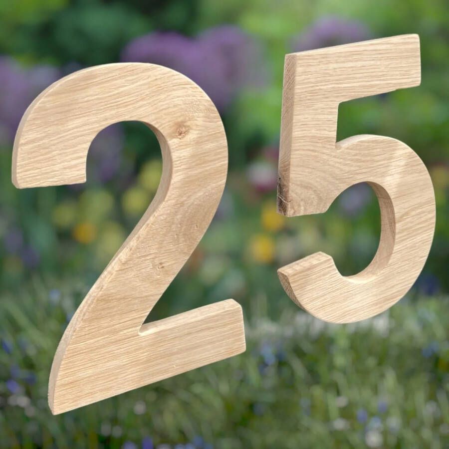 Eiken houten huisnummers nr 4 15cm cncdeco huisnummer hout -eikenhout houten huisnummer met bevestiging materiaal en duidelijke montage handleiding