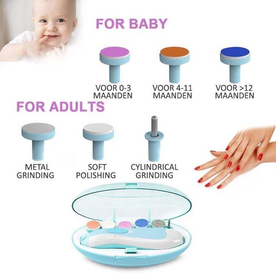 Electrische Baby nagelknipper nagelschaartje nagelvijl nageltrimmer nagelsetje veilig en zacht voor baby en volwassenen ultra stil (slapend knippen) draadloos