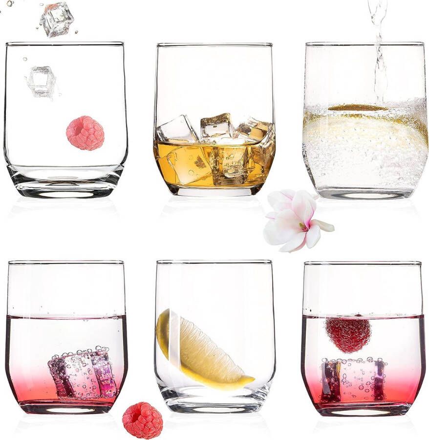 Elegante drinkglazen van glas 240 ml 6-delige waterglazen sapglazen whiskyglazen vaatwasmachinebestendig