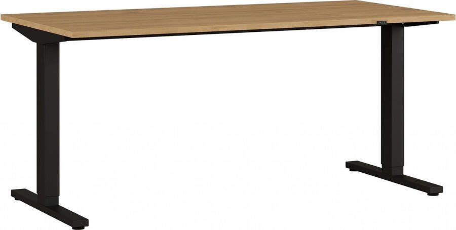 Elektrisch Bureau Ergonoma Eiken Zwart 160x80cm Hoogte 73 cm In hoogte verstelbaar