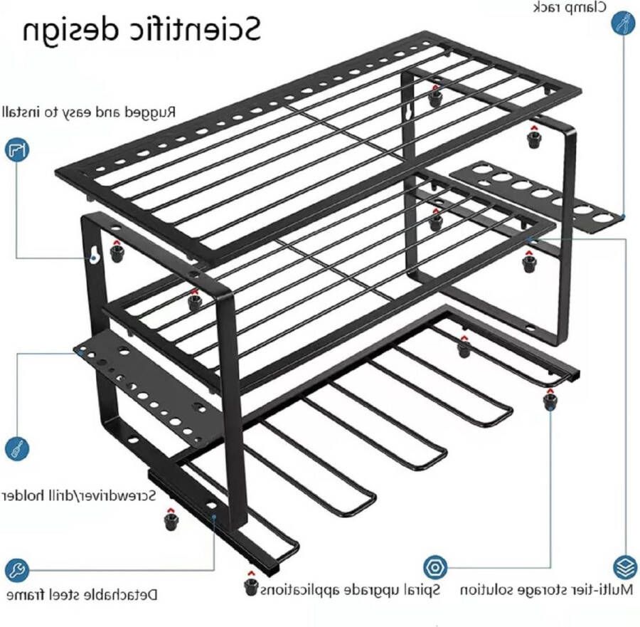 Elektrisch Gereedschap Organizer Gereedschapshouder voor Elektrische Boor Hangende Wandgemonteerde Garage Organizer Gereedschapsplank