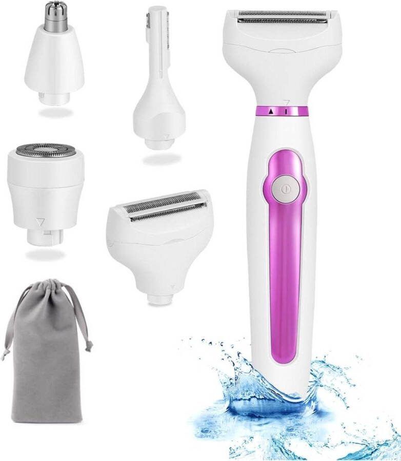 Elektrisch ladyshave draadloos 4in1 scheerapparaat voor dames pijnloos scheren Bikinitrimmer Nat en droog ontharen Gezicht Benen Oksel wenkbrauw scheerapparaat vrouw