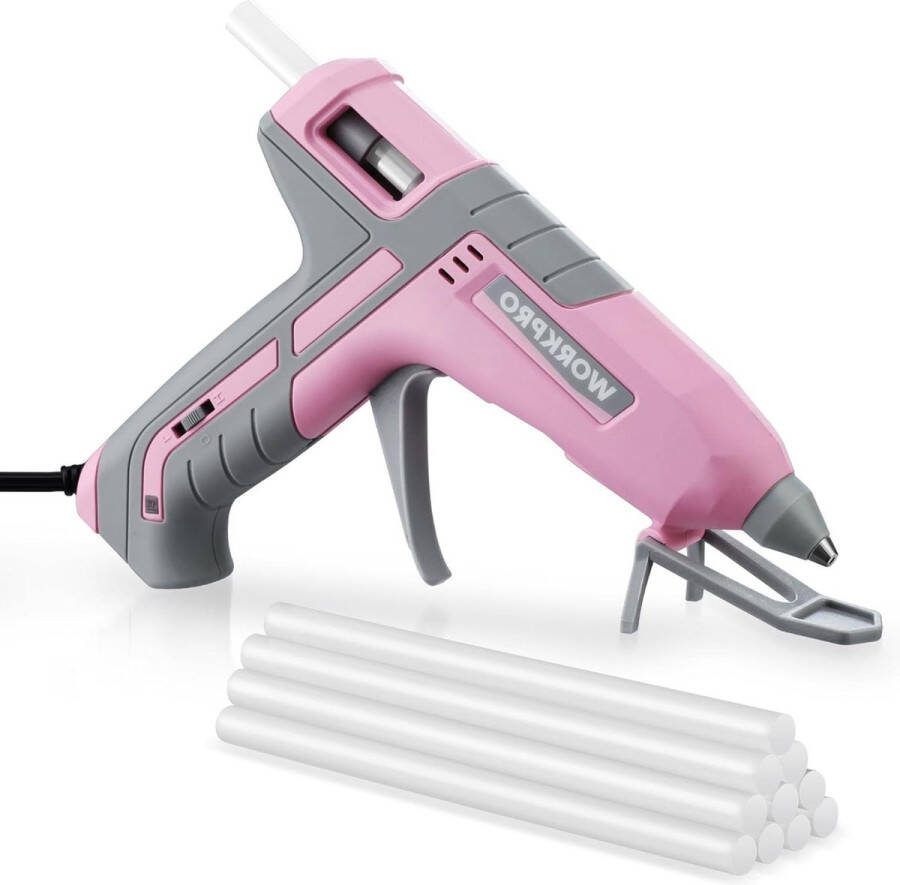 Elektrisch Lijmpistool 60 W 100 W met 10 Lijmsticks Snelle Verwarming in 90 Seconden Voor Doe-het-zelf en Thuisgebruik Grijs en Roze
