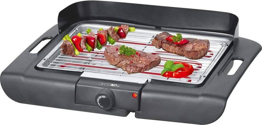 Elektrische barbecue tafelgrill indoor-outdoor BBQ voor balkon camping tuin grilloppervlak: 36x25 cm 2000 watt windbescherming Barbecue