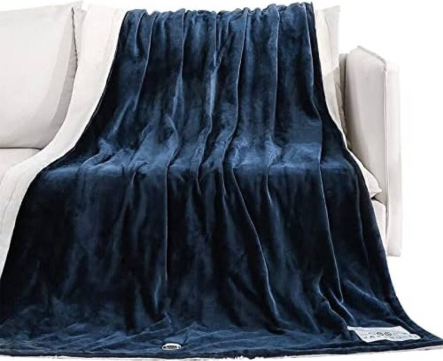 Elektrische bovendeken 1 persoons Electrische bovendeken 1 persoons Elektrische knuffeldeken -Elektrische fleece deken 180 x 130 cm Blauw