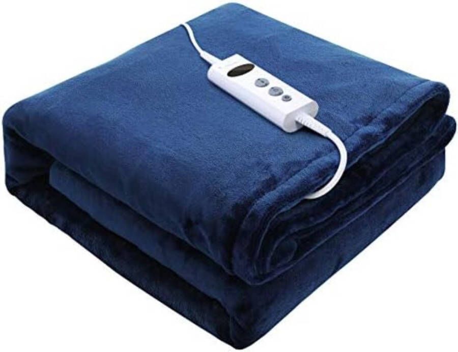 Elektrische bovendeken 1 persoons Electrische bovendeken 1 persoons Elektrische knuffeldeken elektrische fleece deken 180×130 cm Blauw