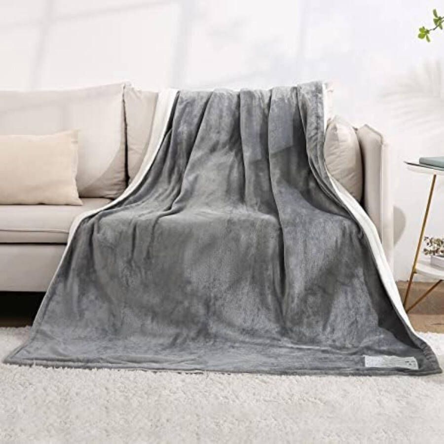 Elektrische bovendeken 1 persoons Electrische bovendeken 1 persoons Elektrische knuffeldeken elektrische fleece deken 180 x 130 cm Grijs