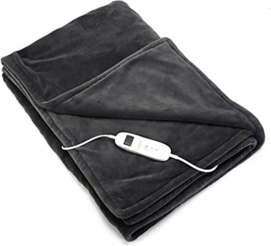 Elektrische bovendeken 1 persoons Electrische bovendeken 1 persoons Elektrische knuffeldeken Elektrische fleece deken 160x120 cm Donkergrijs