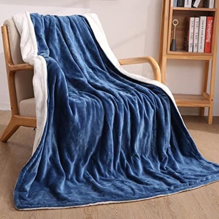Elektrische bovendeken 1 persoons Electrische bovendeken 1 persoons Elektrische knuffeldeken Elektrische fleece deken 130 x 180 cm Blauw