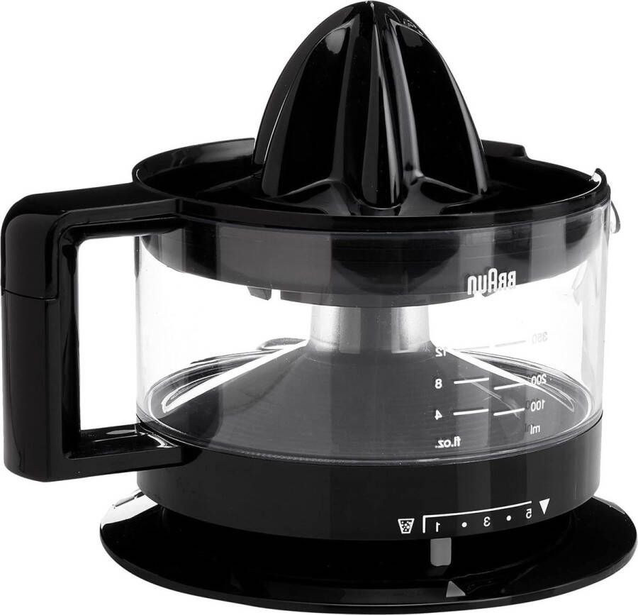 Elektrische Citruspers 20 W 350 ml Instelbare Pulp Controle Vaatwasmachinebestendig Zwart citruspers