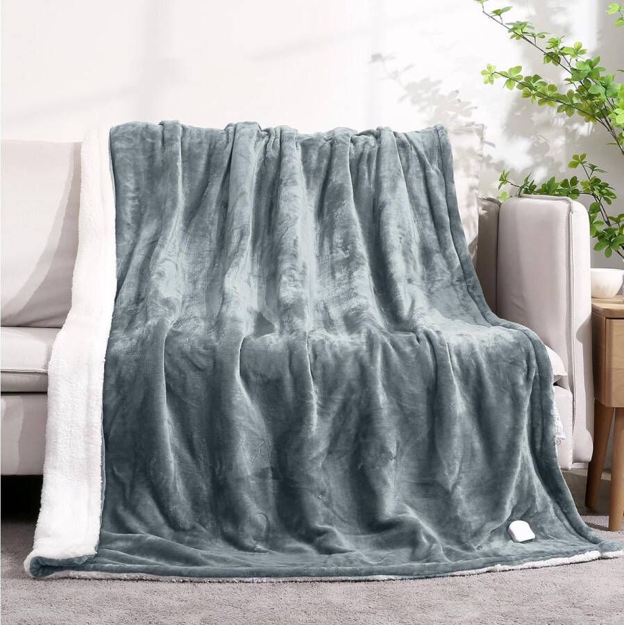 Elektrische deken Elektrische knuffeldeken 2 persoons 180 x 130 cm Temperatuurniveaus