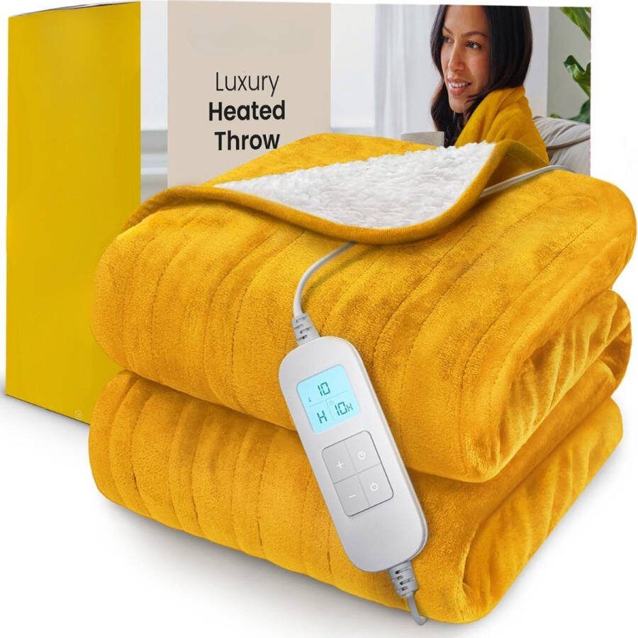 Elektrische Deken Luxe Flanellen Knuffeldeken Automatische Uitschakeling Warme Deken