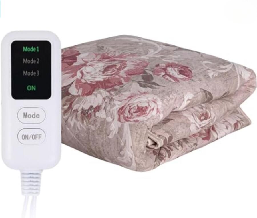 Elektrische Deken Met Afstandsbediening Beddeken Fleece 180 x 150cm Automatische uitschakeling Beige