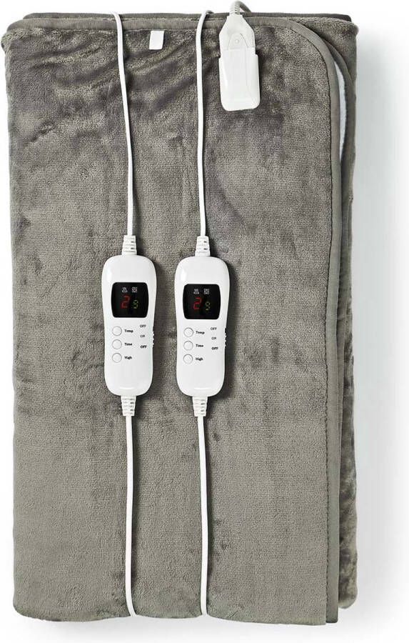 Elektrische deken Tweepersoons 9 Standen 140x160cm 60W Grijs