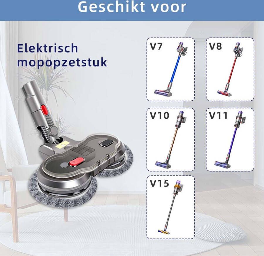 Elektrische Dweil Elektrische Mop Voor Dyson V8 V7 V10 V11 Series Vloerwisser Vloermop Elektrische Vloerwisser 2 in 1 Stofzuig en dweil GRATIS 6 mops