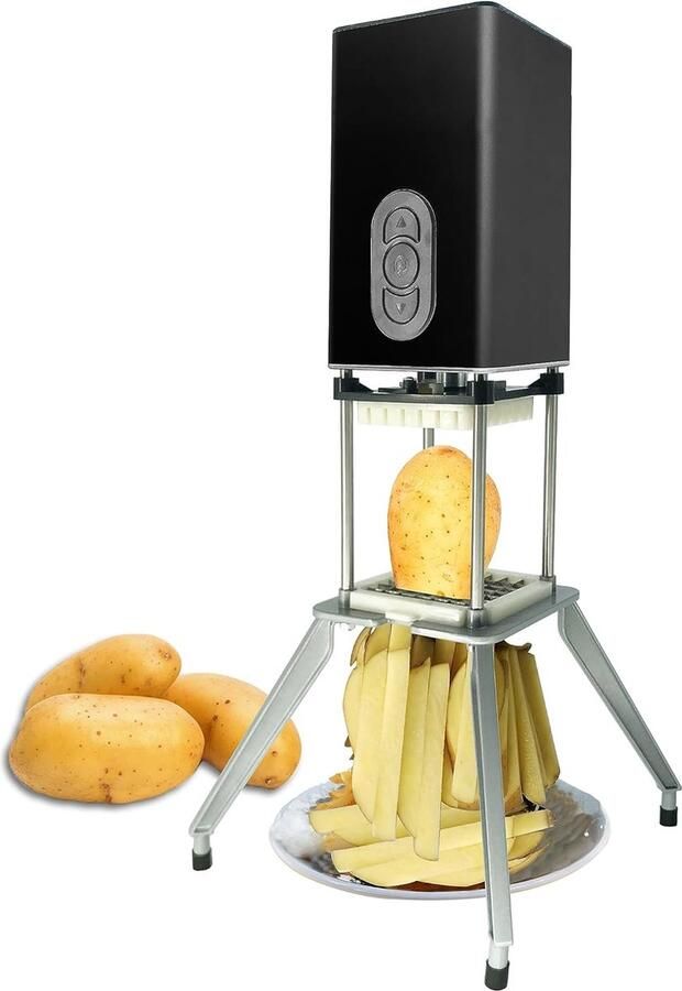 Elektrische fritessnijder groentesnijder aardappelsnijder friet spaetzle-snijder aardappelsnijder voorzien van 1 2 inch en 3 8 inch messen geschikt voor aardappelen wortelen komkommers