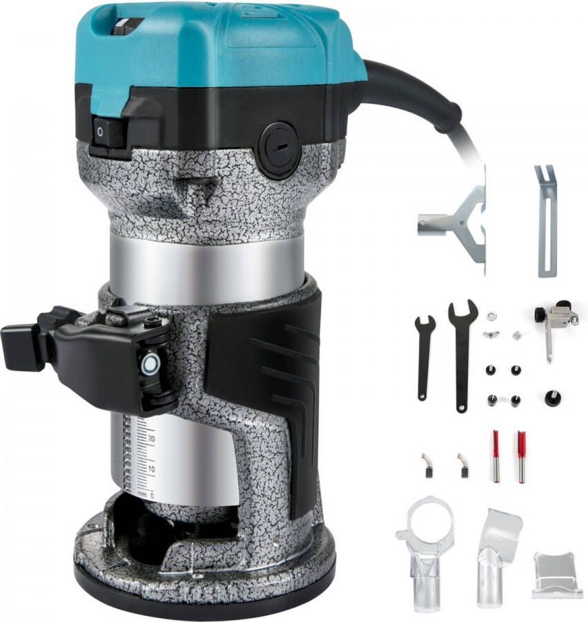 Elektrische Hand Trimmer 710 W Elektrische Trimmer-Router Laminaat Router Trimmer met Drie Freesspantangen Bovenfrees en Trimmer met Vaste Basis Aluminium Omhulsel en 13k-33k RPM Rotatie