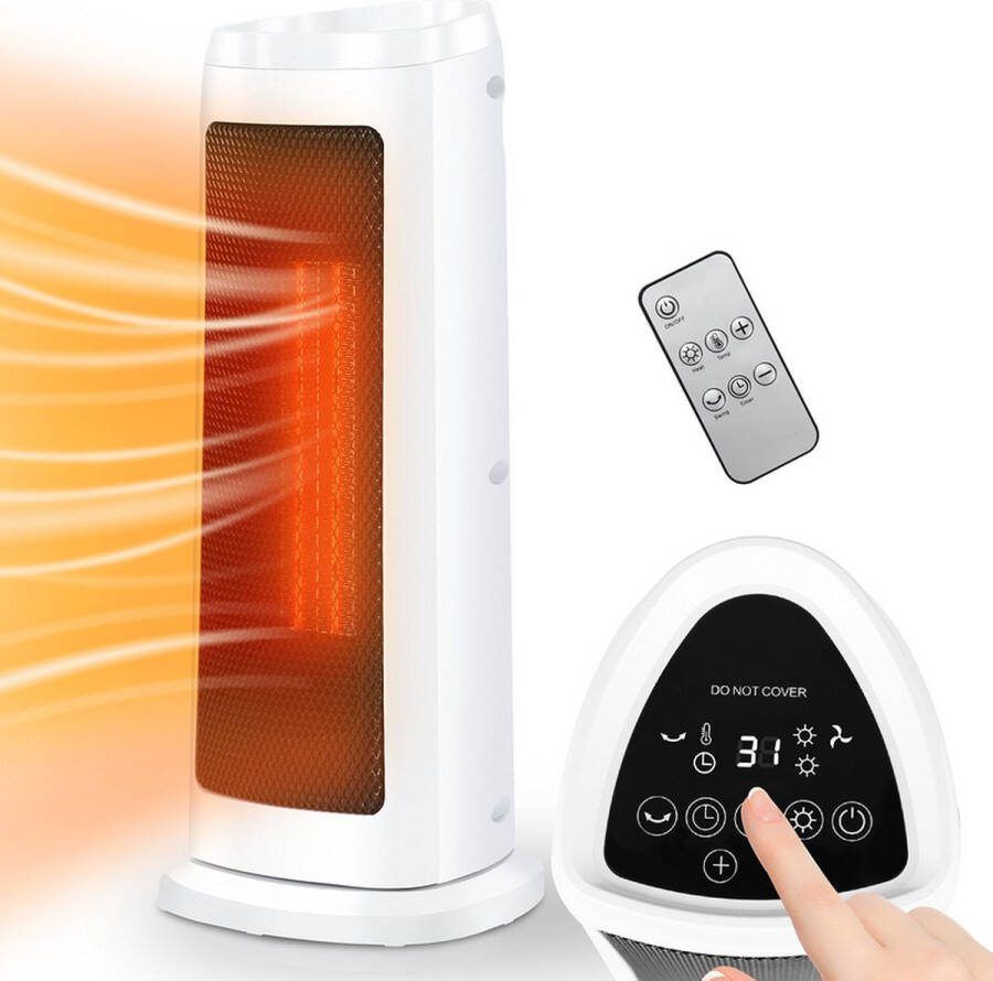 Elektrische kachel . 2000 Watt Ventilatorkachel Bijverwarming kachels energiebesparing verwarming keramische stralingsverwarming voor Home Office thermostaat snelle verwarming veiligheid uitschakelfunctie-wit