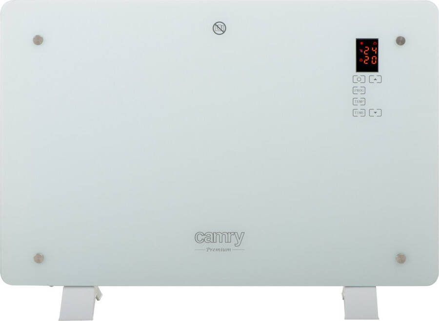 Elektrische kachel Geluidloos Convectorkachel Modern Design Glas Paneel LCD-display Timer 1500W Afstandsbediening